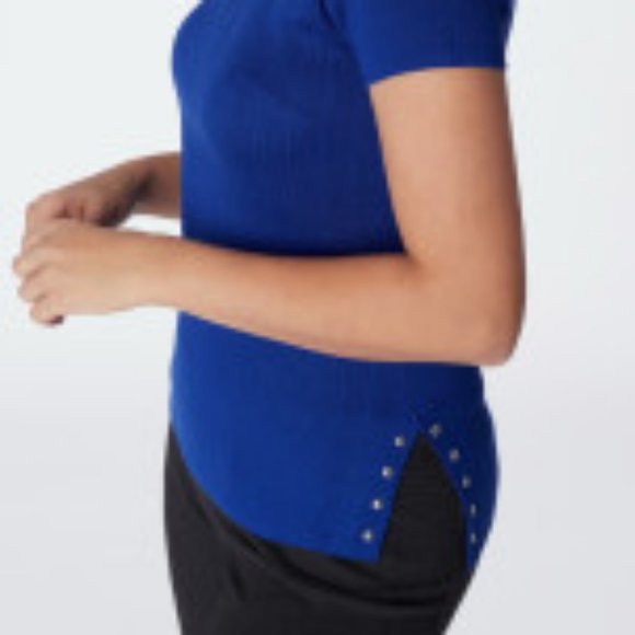 Royal blue short Sleeve sweater size XS - Picture 3 of 3